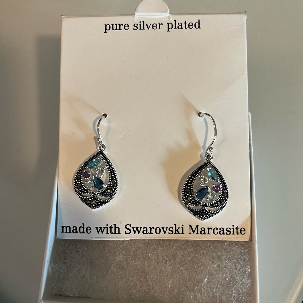 Silver and Swarovski earrings
